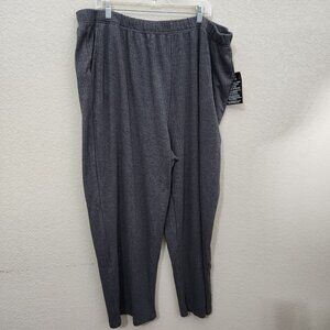 Woman Within Pants Size 3X Gray Ribbed Knit Elastic Waist Pull-On Pants New